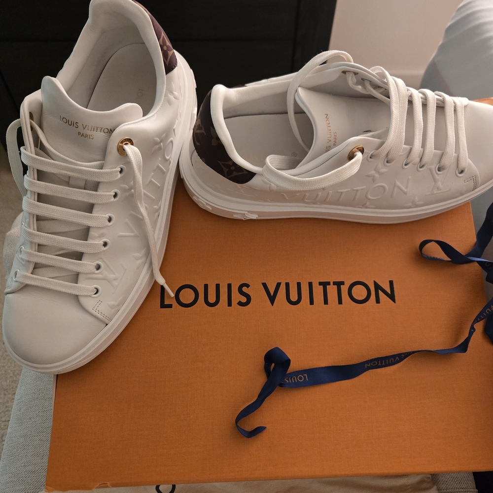 Louis Vuitton White and Brown Women's Sneakers